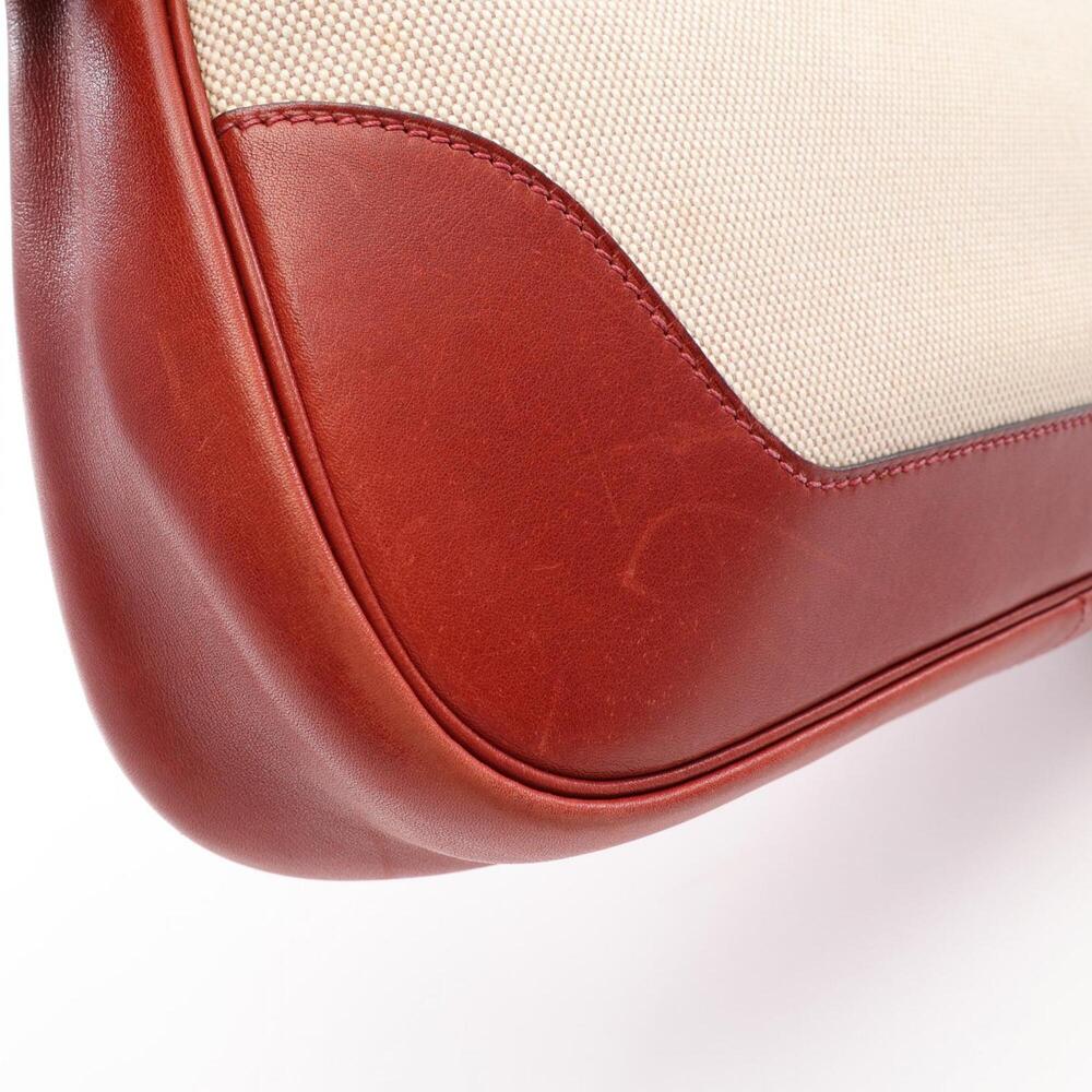 Hermes Trim 31 Shoulder Bag/Handbag, Leather, Toile H, Ivory/Burgundy, Women's. - Picture 7 of 15